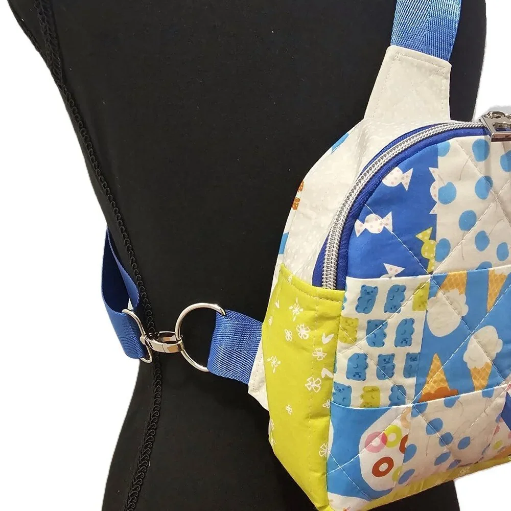 Mav Sling Patchwork Mini Sling Backpack: Ruby Star Society Crossbody Bag - Picture 5 of 5
